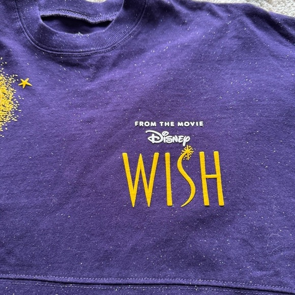 Disney Spirit Jersey wish movie purple yellow gold  crewneck XS - Picture 4 of 11